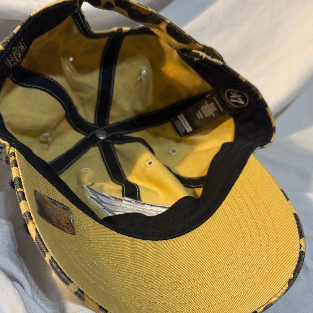 Leopard Print Cap With Eagle Logo - image 4